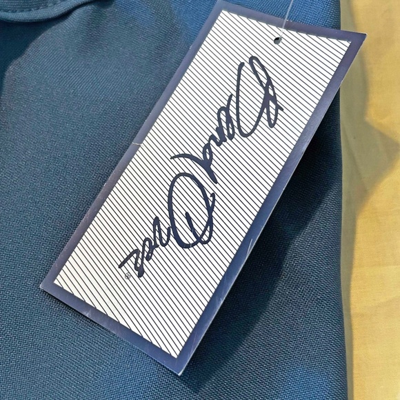 NEW PHOTOS! PANTS, PETITE SUPER STRETCH, BLUE, SIZE 32WP, ELASTIC WAIST, ROAMANS - Picture 3 of 11